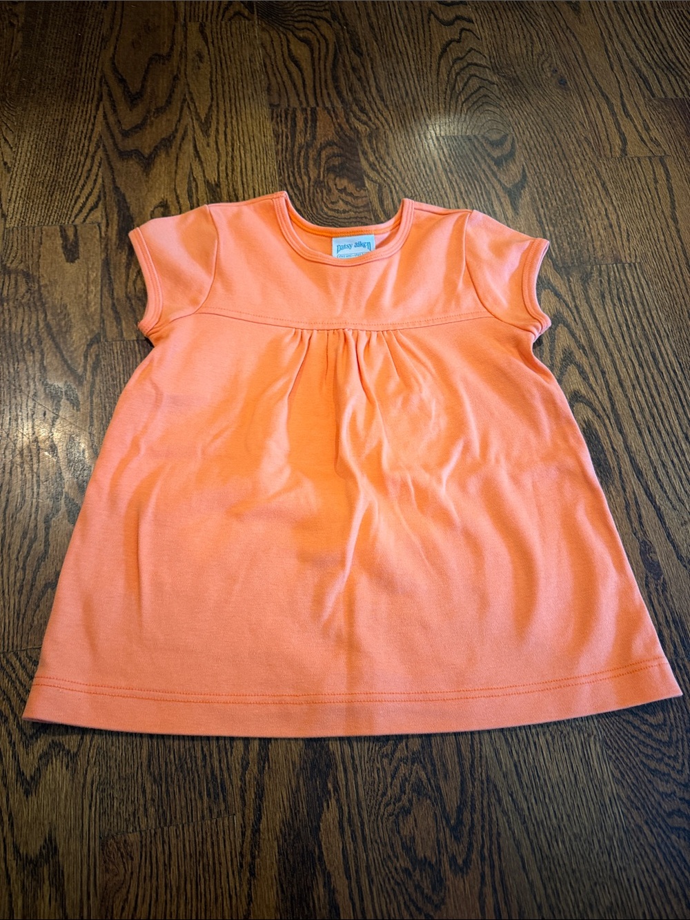 Girls' Short Sleeve Tunic Top in Coral Orange -